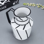 23.5x19.5cm Ornament Modern Ceramic Decorative Pitcher Striped Vase
