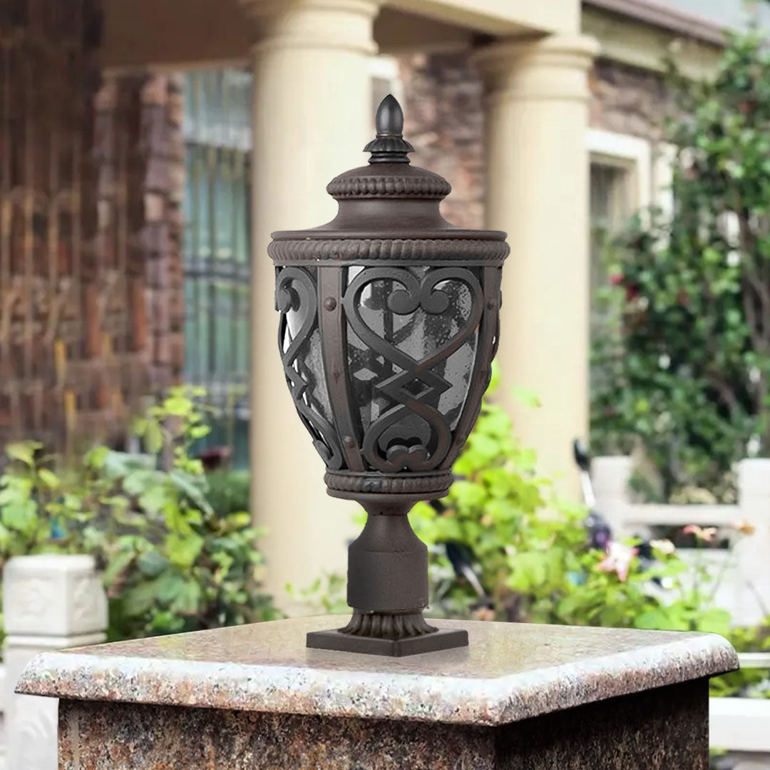 Vintage Lamp 50.8cm Elegant Post Light with Aluminum and Glass Lantern