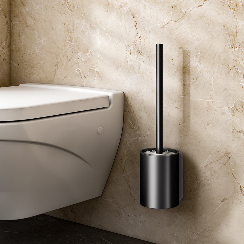 SOGA 27cm Wall-Mounted Toilet Brush – Black with Drain Holes