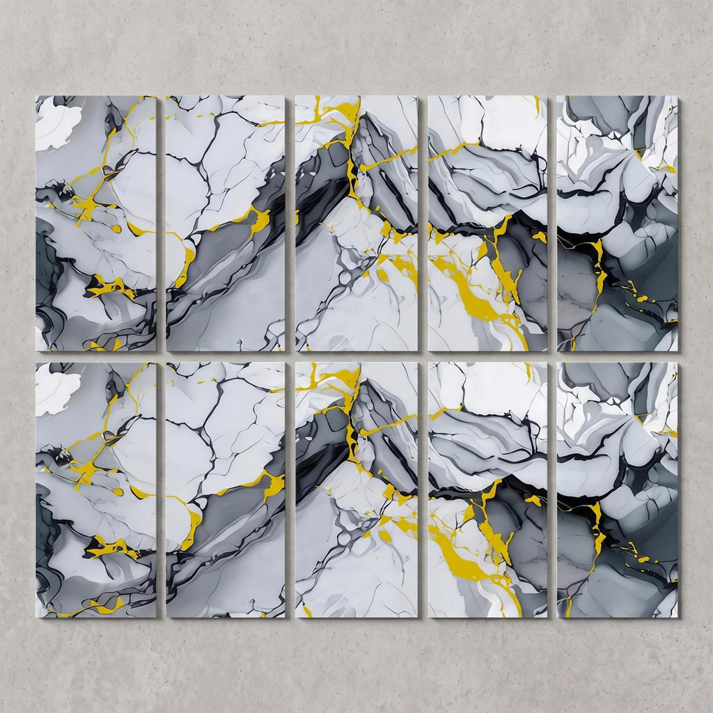 SOGA Peel & Stick Floor and Wall Tiles 30 x 60cm 10 Pack Blue Agate Faux Marble