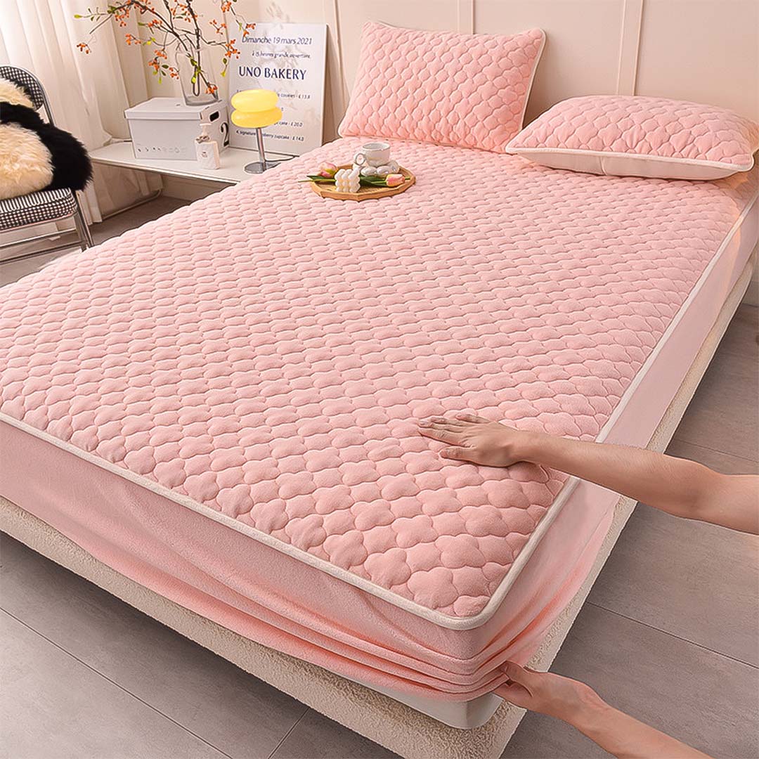 153cm Pink Wide Mattress Cover Clover Design