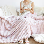 SOGA 150x200cm Throw Blanket Bean Paste Pink Premium Milk Velvet