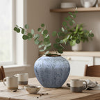 SOGA 21x22cm White and Grey Small Ceramic Flower Vase Elegant Living Room Home Decor