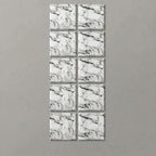 SOGA Peel & Stick Floor and Wall Tiles 30 x 30cm 10 Pack Black White Faux Marble