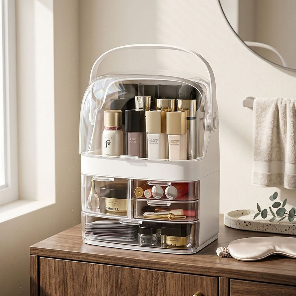 3 Tier White Countertop Cosmetic Storage Organiser