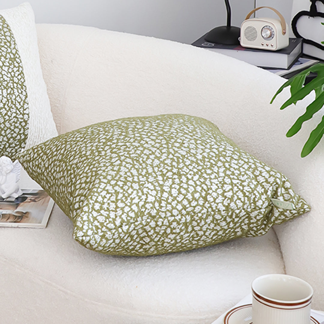 SOGA 2X 50cm Modern Olive Green Speckled Pattern Textured Throw Pillow