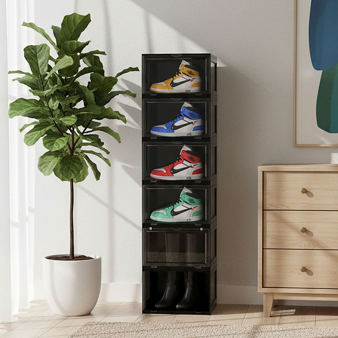 6 Tier Black Shoe Organiser