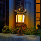 72cm Lantern Stand Elegant Aluminum & Glass Outdoor Light