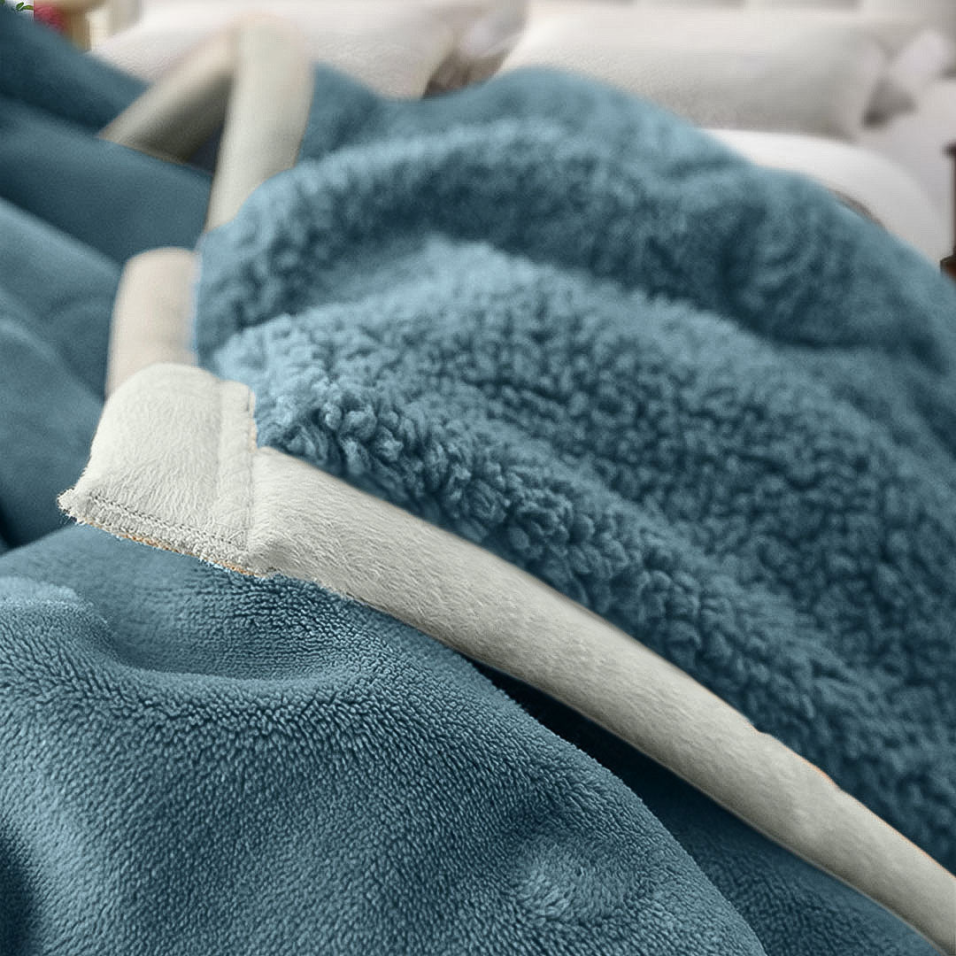 Lake Blue Throw Blanket Warm Cozy Double Sided