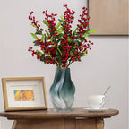 SOGA 27cm Glass Vase Blue with Beautiful glass Bubble Texture Art Vases