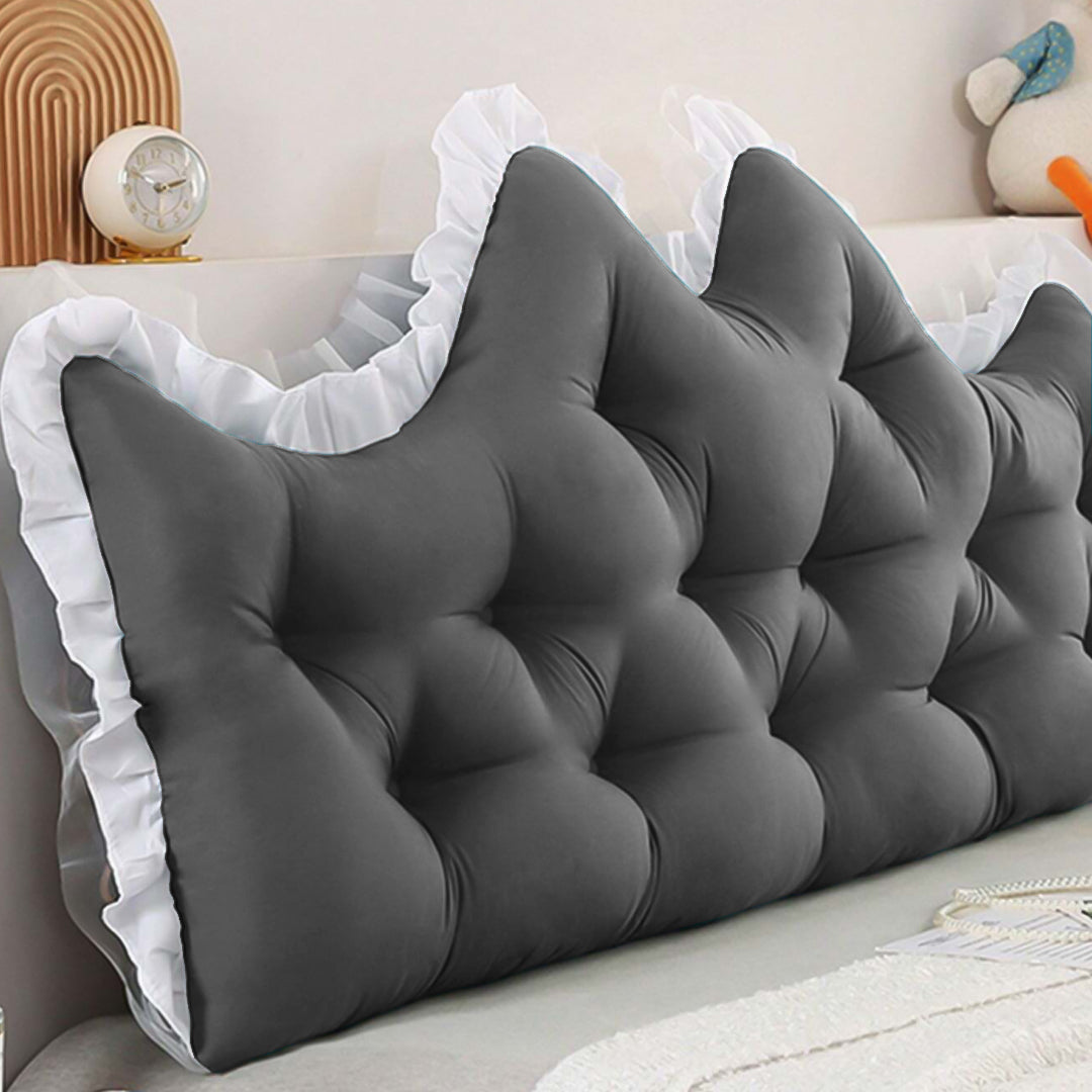 SOGA 90cm Crown Pillow Tufted Charcoal Headboard Cushion for Bed