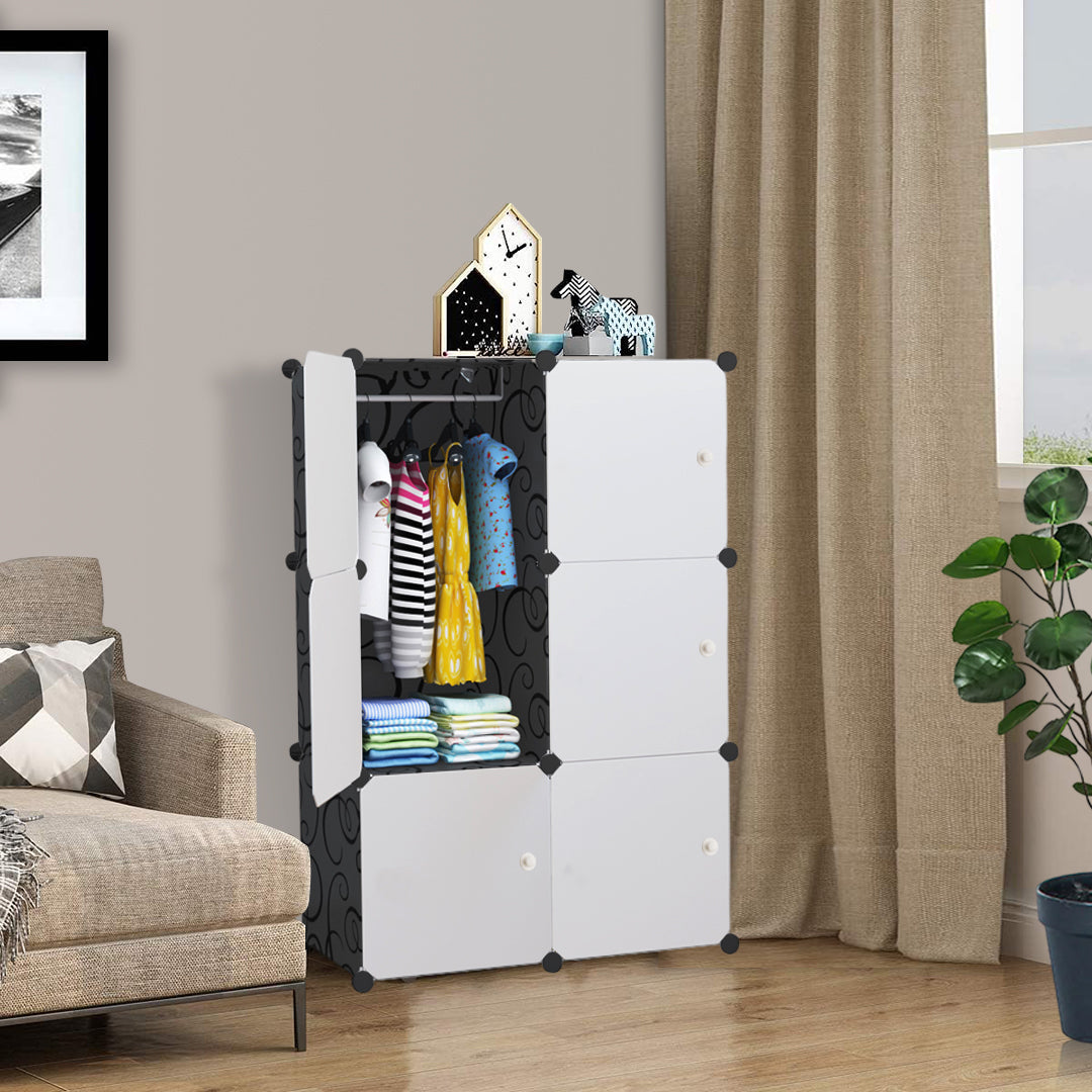 3 Tier 6-Cube Portable Wardrobe