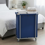 Stainless Square Linen Cart Blue