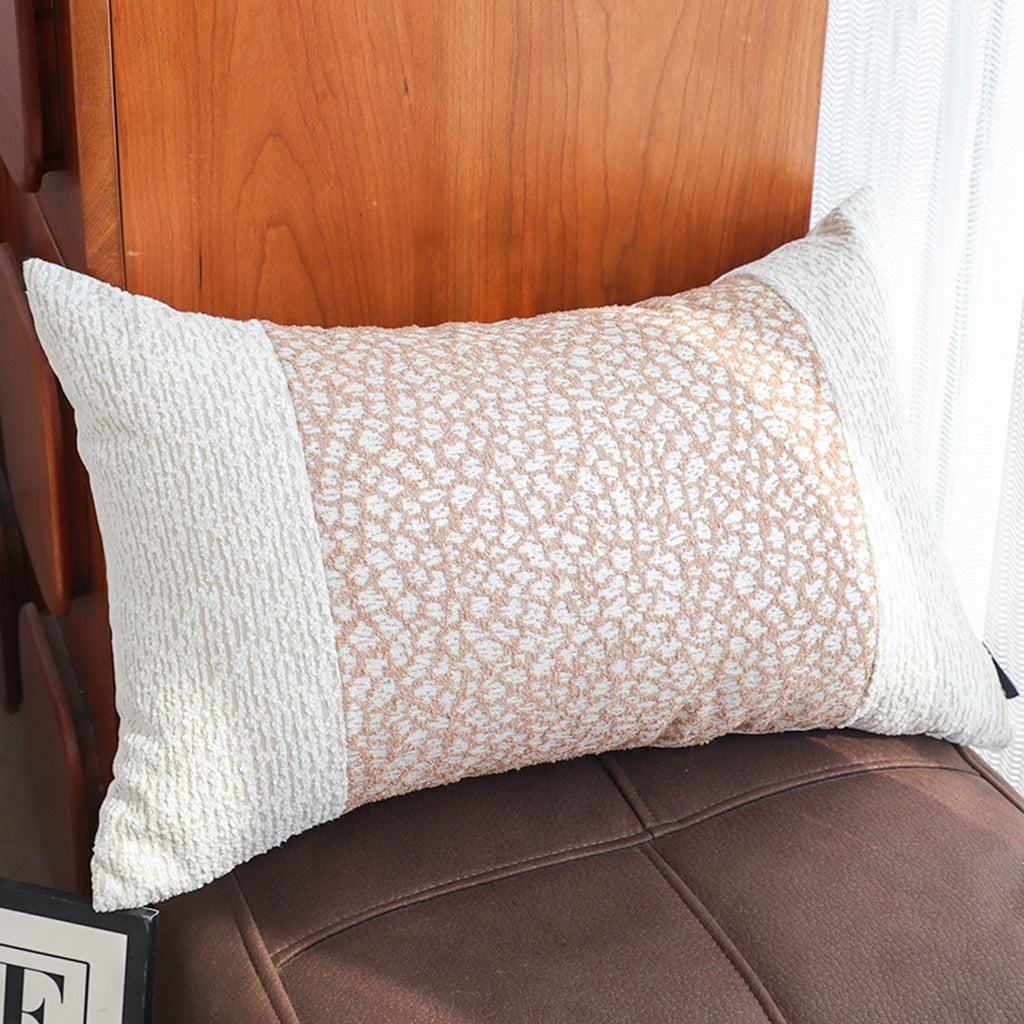 SOGA 2X 35cm Modern Beige Block Textured Decorative Throw Pillow