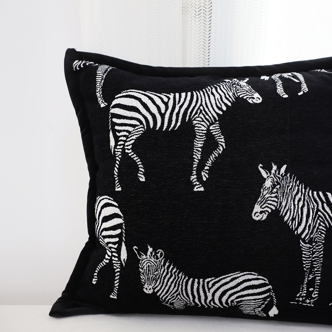 45cm Black Light Luxury Zebra Cushion