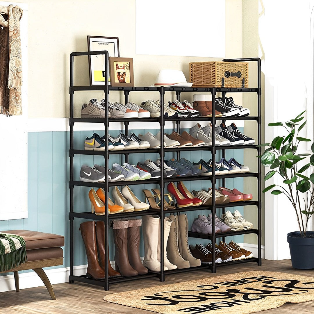 19-Shelf Tier Shoe Storage Shelf with Handle