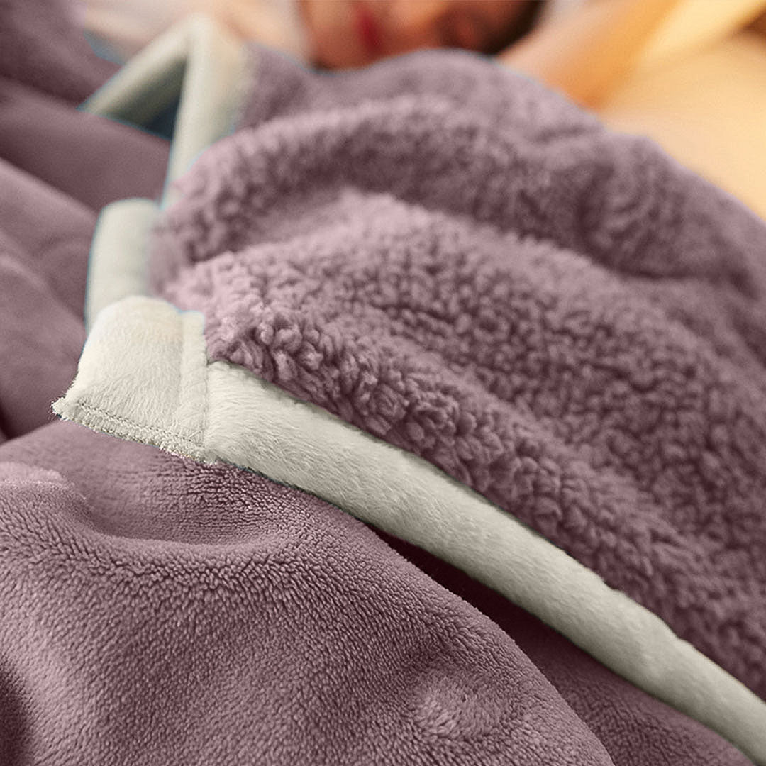 Light Purple Throw Blanket Warm Cozy Double Sided