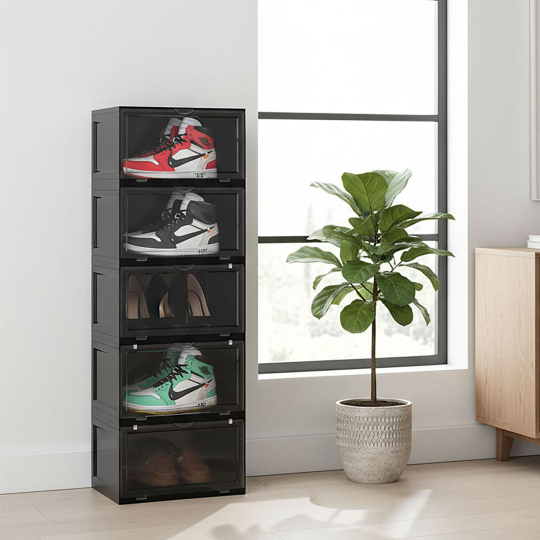 5 Tier Black Shoe Organiser
