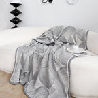 SOGA Charcoal Gray Geometric Swirl Throw Blanket 130x180cm Polyester