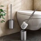 27cm Wall-Mounted Toilet Brush –Dark Grey with Drain Holes