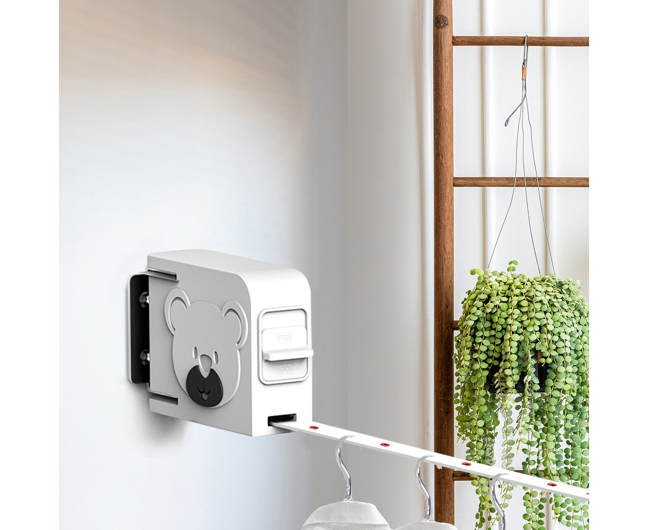 160mm Wall-Mounted Clothes Line Dry Rack White