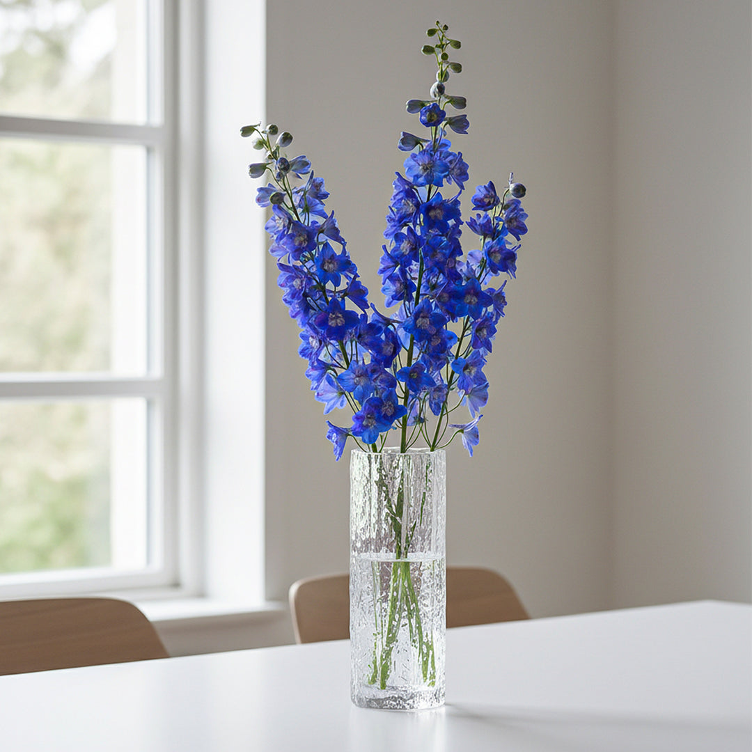 SOGA 30.5cm Handcrafted Clear Glass Vase, Classic Design for Home Decor
