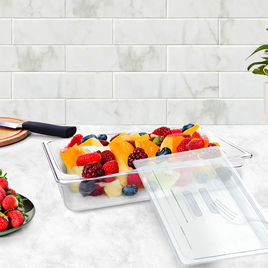 100mm Clear GN Pan 1/1 Food Tray with Lid