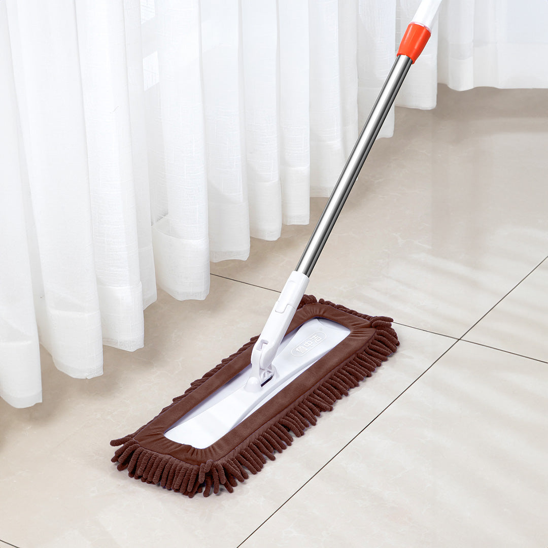 80x12 Coffee Microfiber Flat Mop Floor Cleaning Pads Rotating Dust Remover