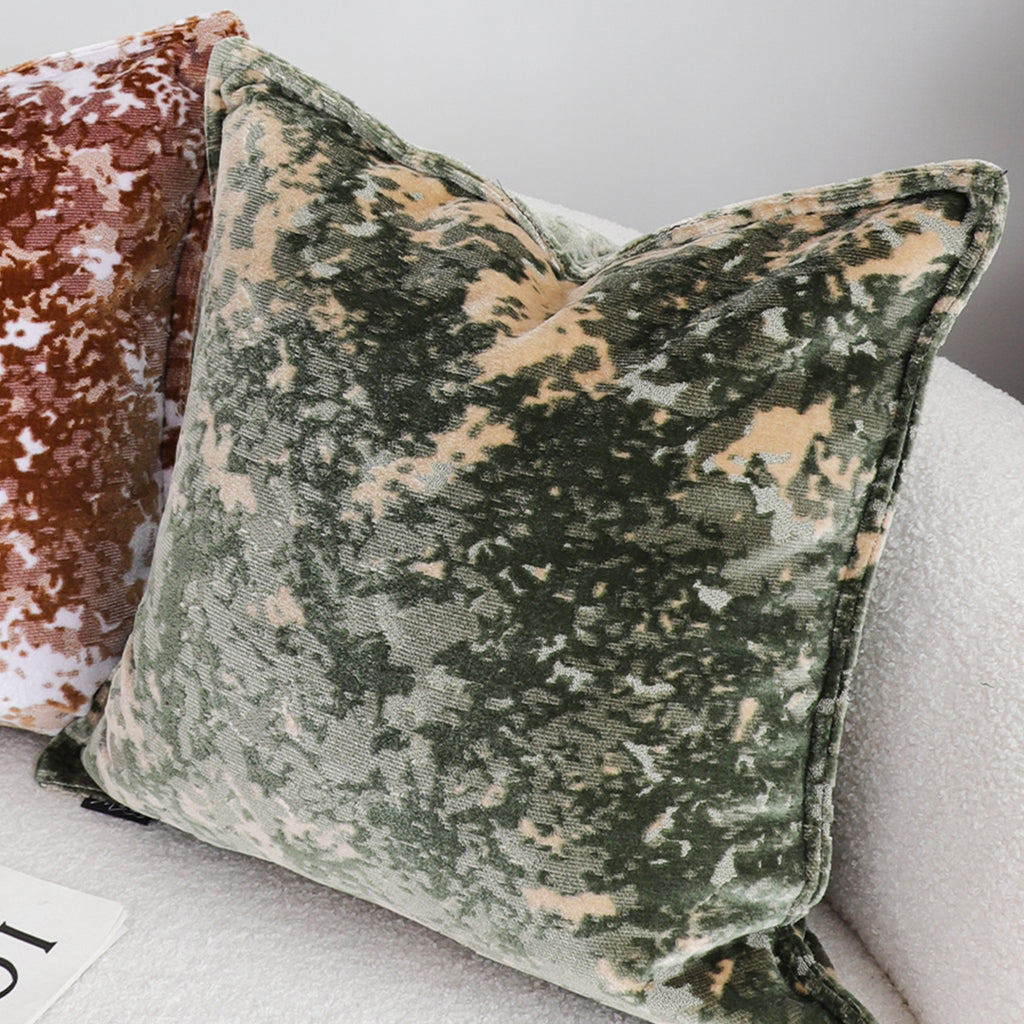 SOGA 50cm Green Gold Crushed Velvet Decorative Throw Pillow