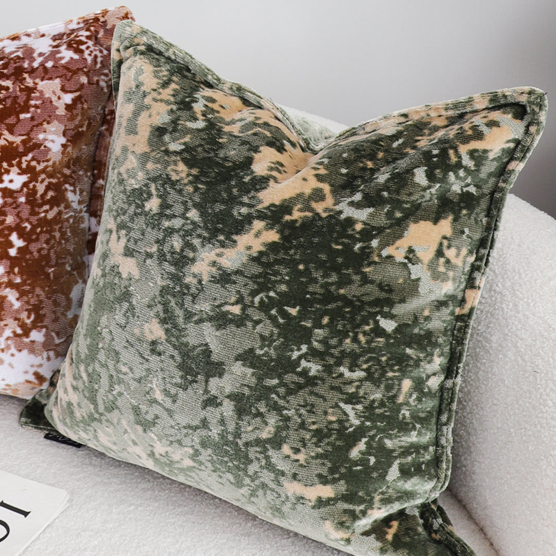 SOGA 50cm Green Gold Crushed Velvet Decorative Throw Pillow