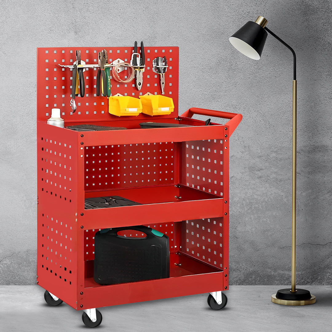 3 Tier Tool Storage Cart with Porous Side Panels