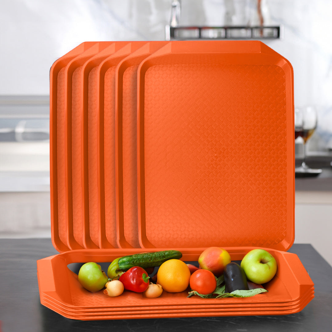 Rectangular Serving Tray Set of 5 Orange