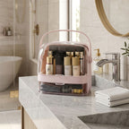 2 Tier Pink Countertop Makeup Storage Organiser