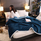 SOGA Throw Blanket Dark Blue