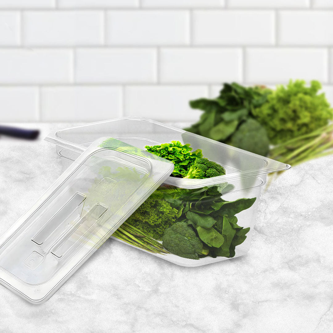 100mm Clear GN Pan 1/3 Food Tray with Lid
