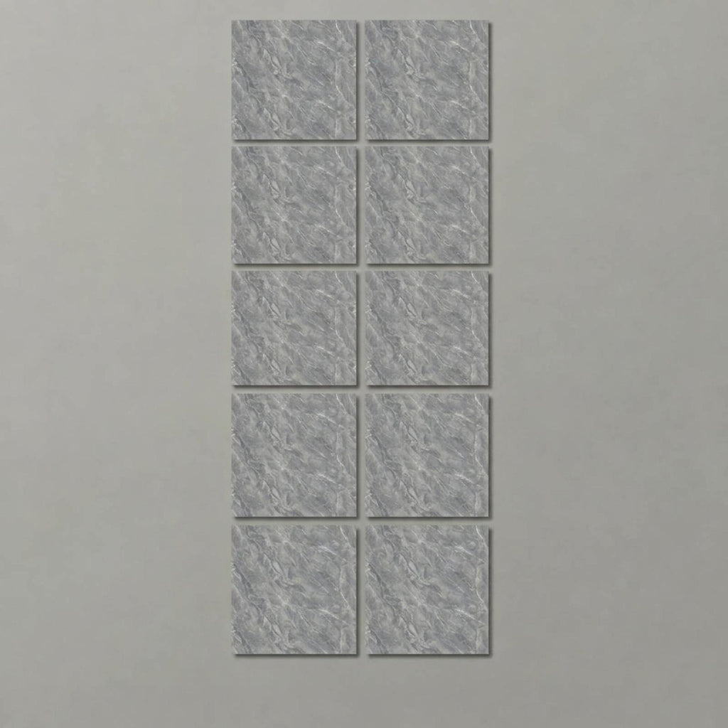SOGA Peel & Stick Floor and Wall Tiles 60 x 60cm 10 Pack Grey Faux Marble