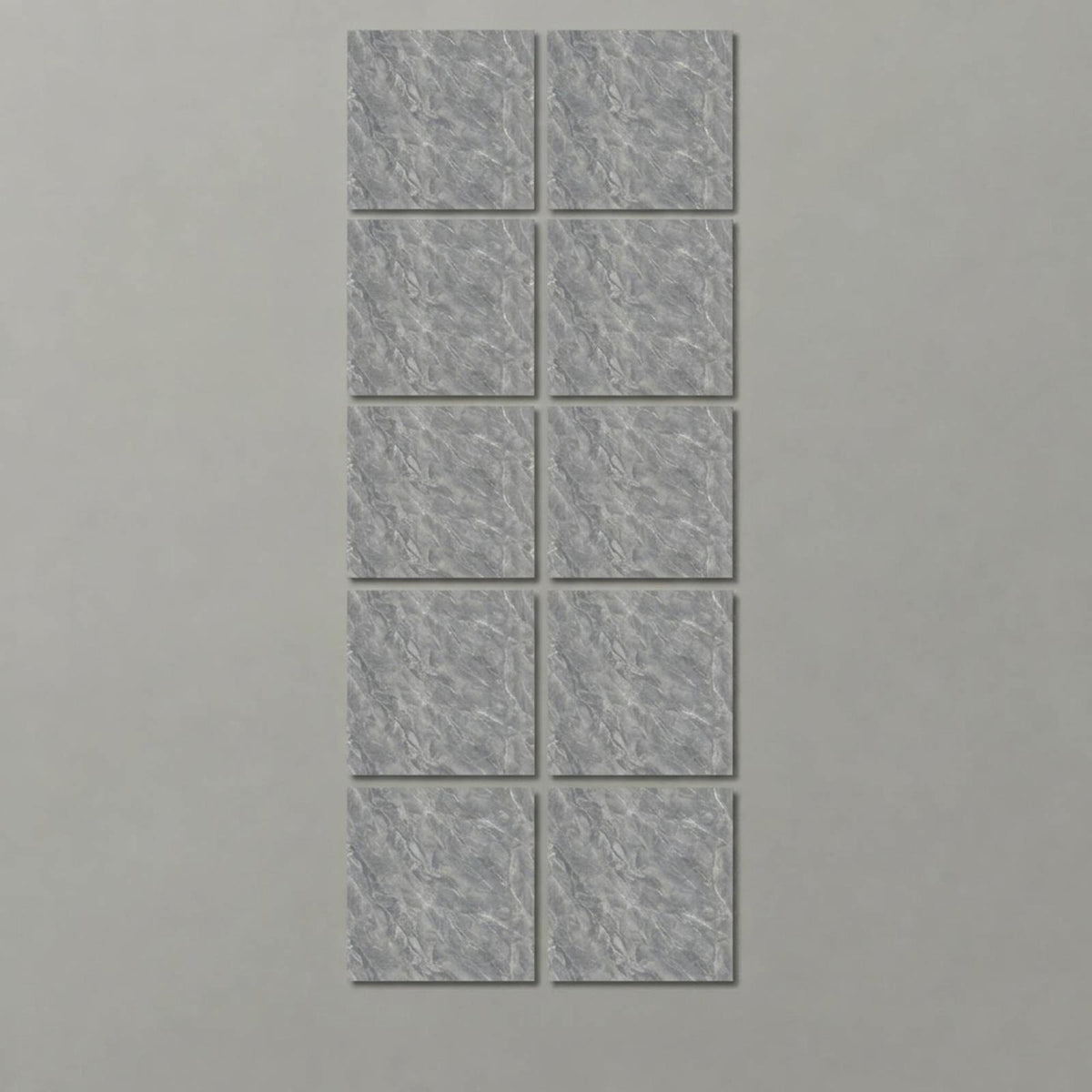 SOGA Peel & Stick Floor and Wall Tiles 60 x 60cm 10 Pack Grey Faux Marble