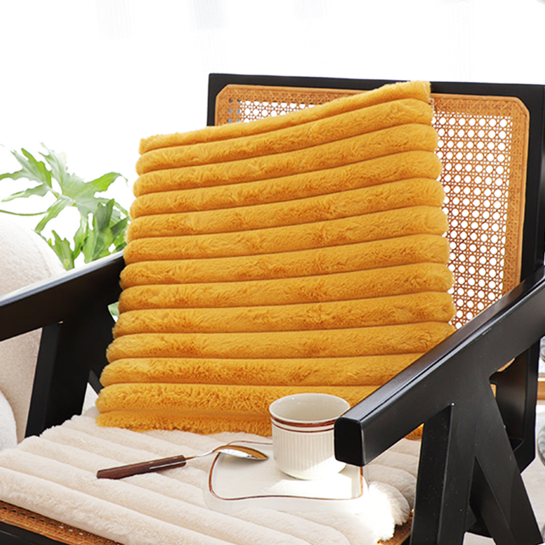 SOGA 45cm Golden Corduroy Square Cushion Soft Leaning Plush Backrest Throw Seat Pillow