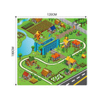 SOGA 120cm Kids Rug Street Map Play Mat Educational Baby Theme Park Area Rugs