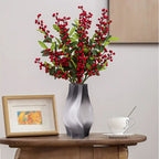 SOGA 24cm Glass Vase Grey with Beautiful glass Bubble Texture Art Vases
