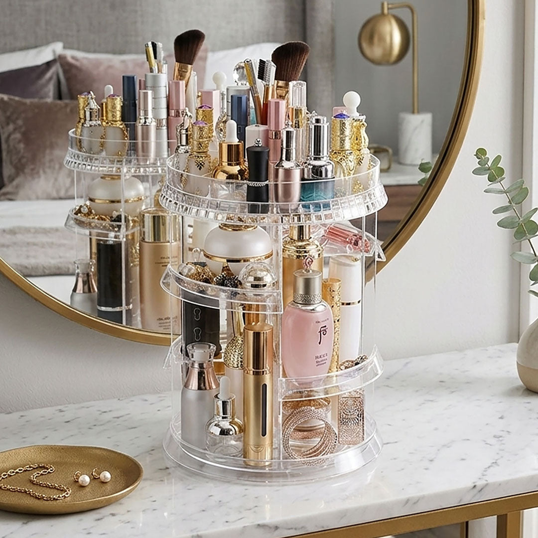 360 Degree Rotating Makeup Organiser Cosmetics Holder
