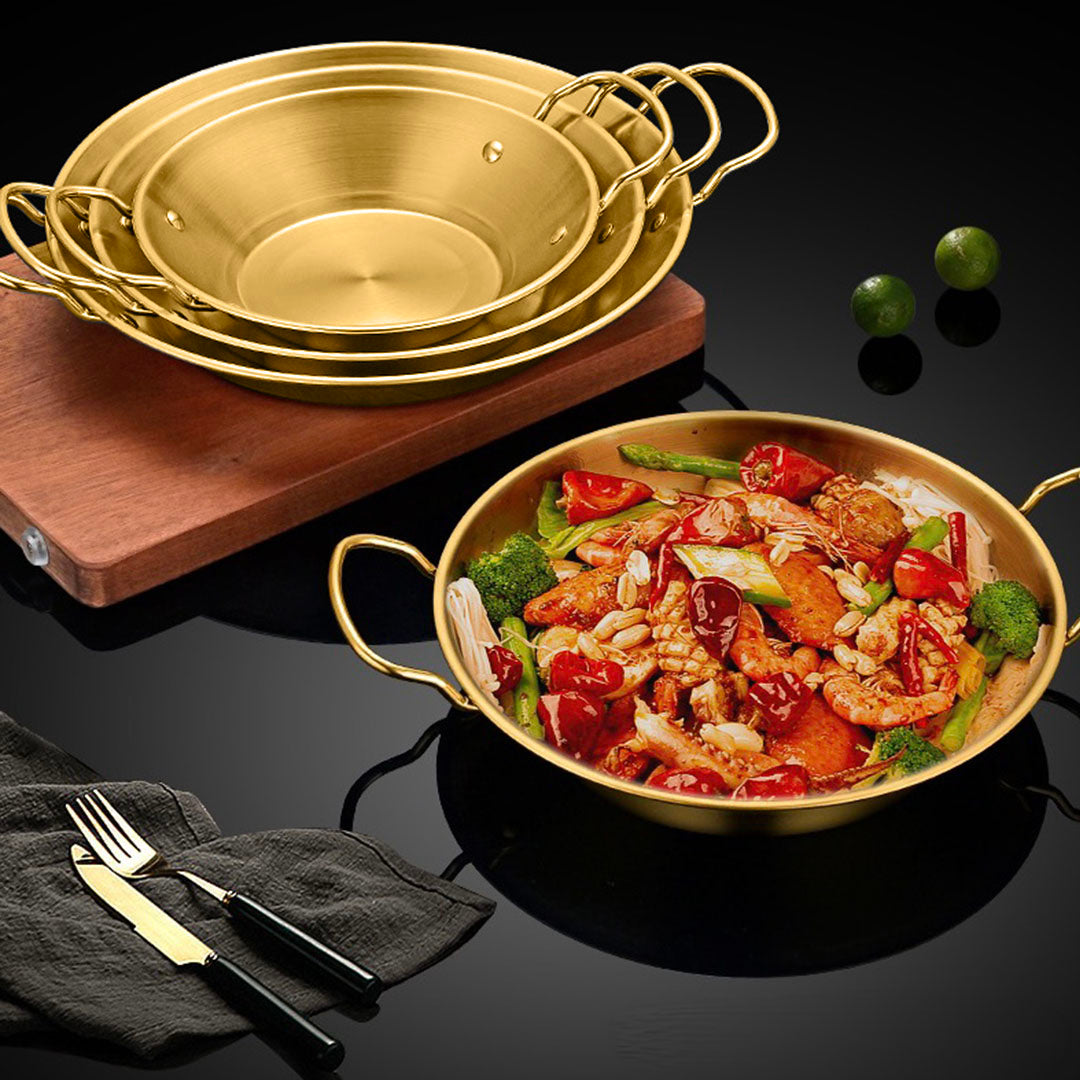 21cm Dry Pot And crafted with 201 Material in Gold for Kitchen Essential