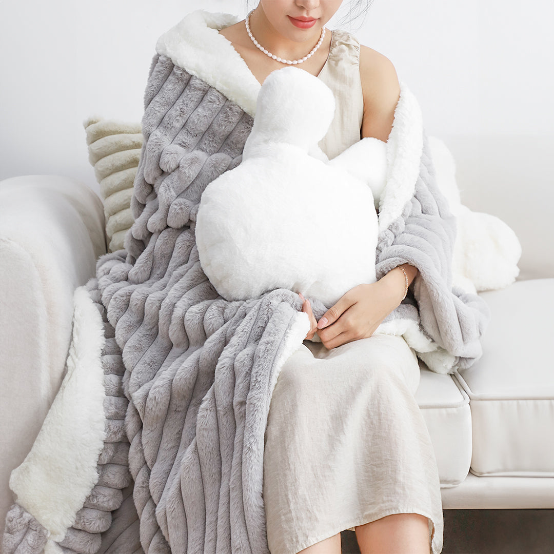 SOGA 150x200cm Throw Blanket Smoke Gray Premium Milk Velvet