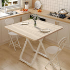 80cm Light Square Table with White Legs