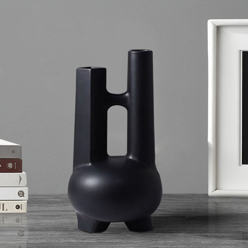 Ornament Modern Geometric Vase Minimalist Double Tube