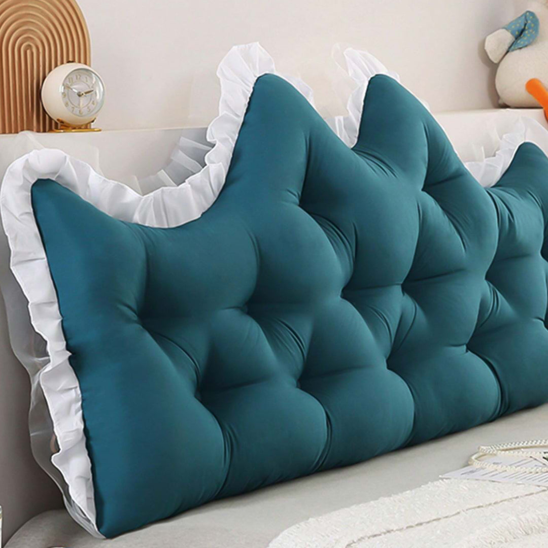 SOGA 2x120cm Crown Pillows Tufted Teal Headboard Cushion Set
