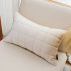 SOGA 30cm Beige Quilted Grid Pattern Decorative Throw Pillow