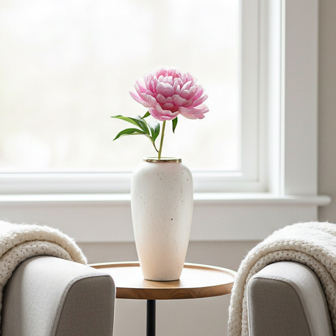 SOGA 35x17cm Plain White Large Ceramic Flower Vase Elegant Living Room Home Decor