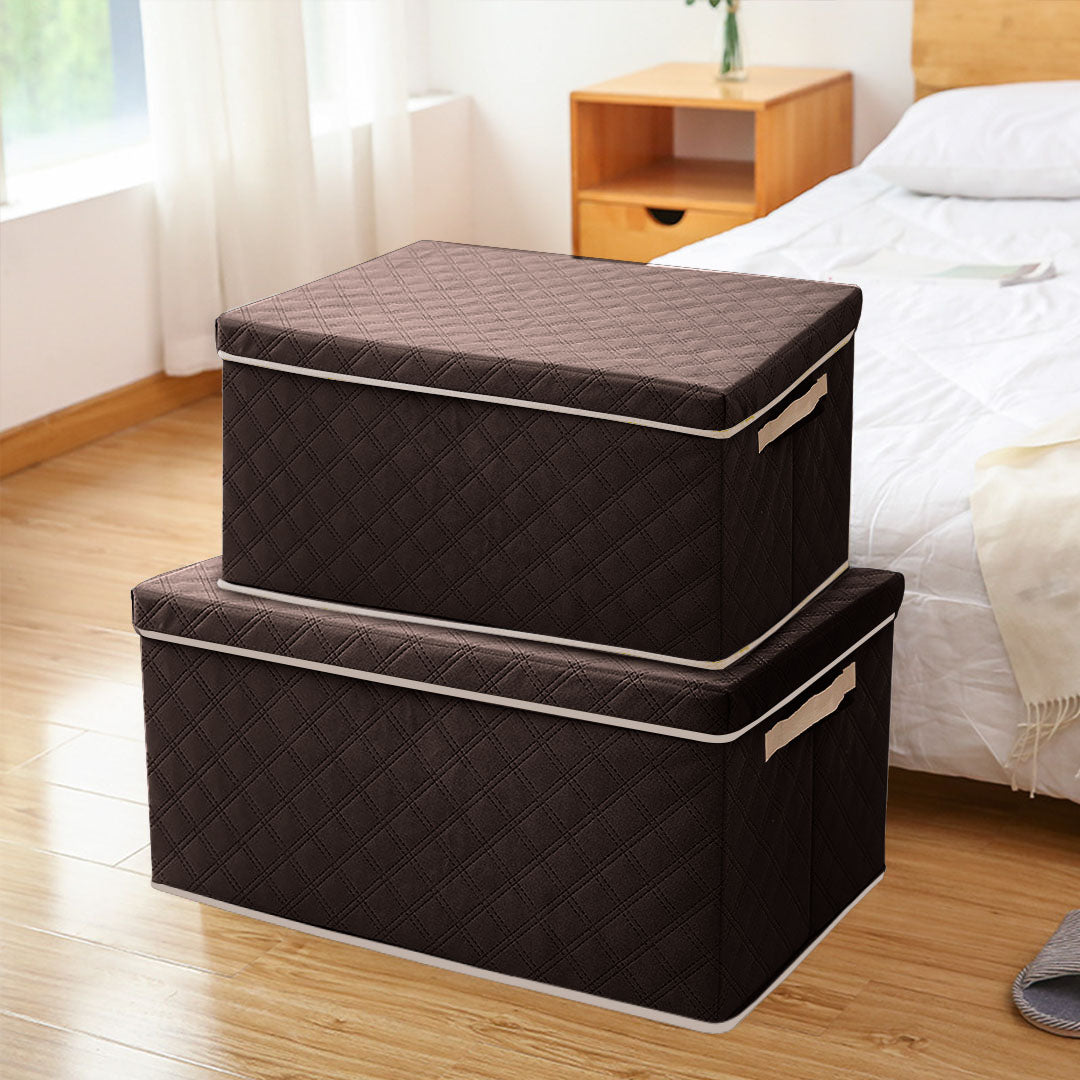 Large Coffee Non-Woven Diamond Quilt Grid