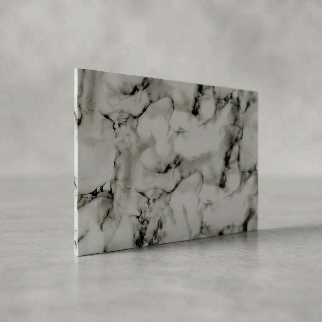 SOGA Peel & Stick Floor and Wall Tiles 30 x 60cm 10 Pack Black White Faux Marble